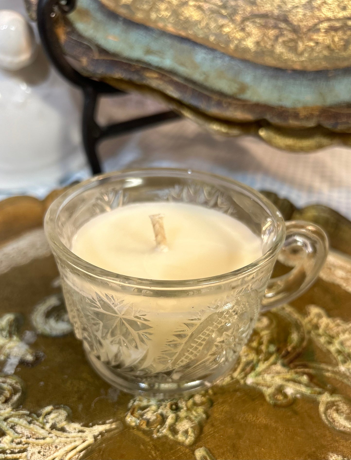 Mon Coeur “My Heart” Vintage glass tea cup