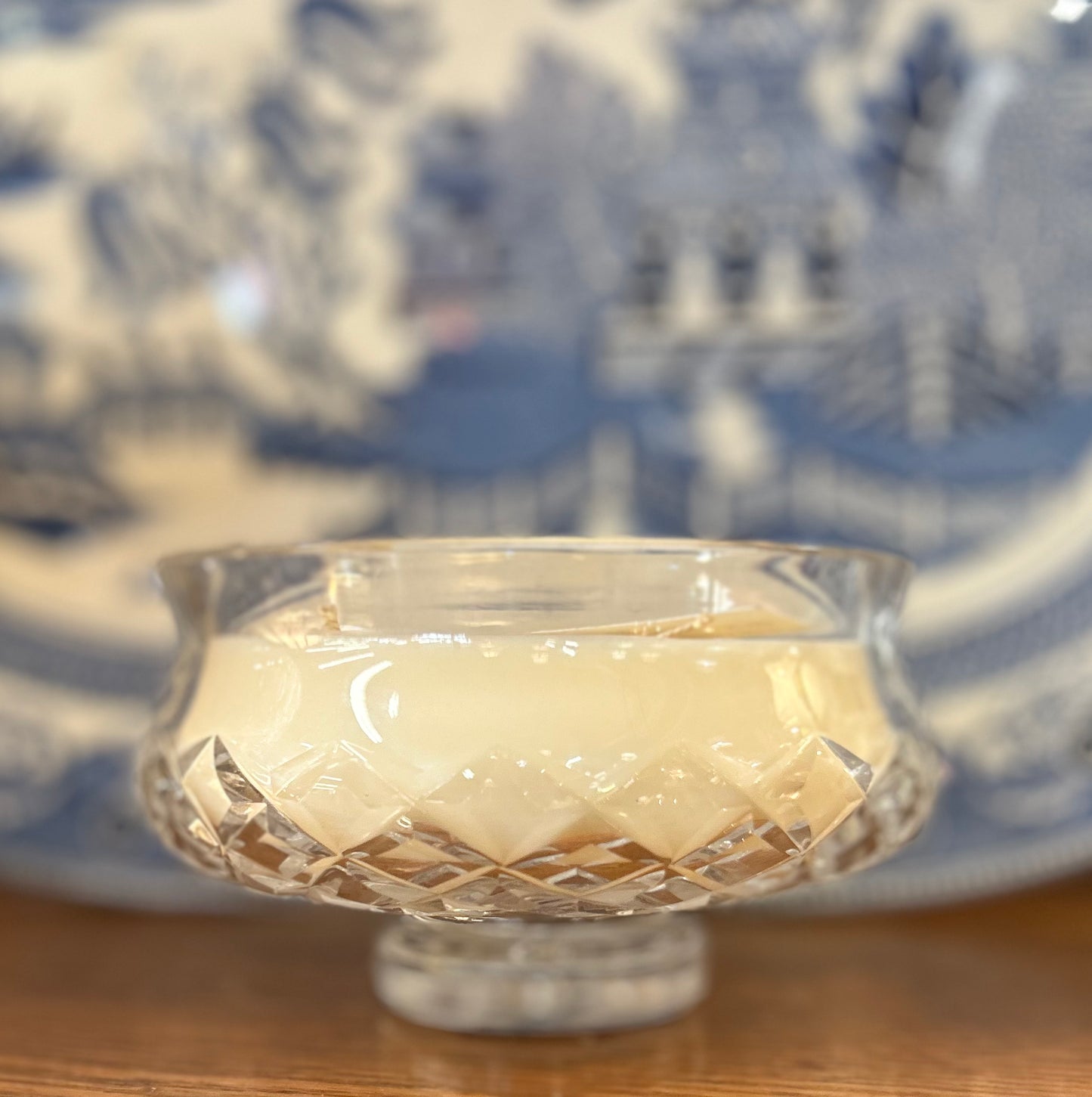 String of Pearls vintage crystal dish 16 oz