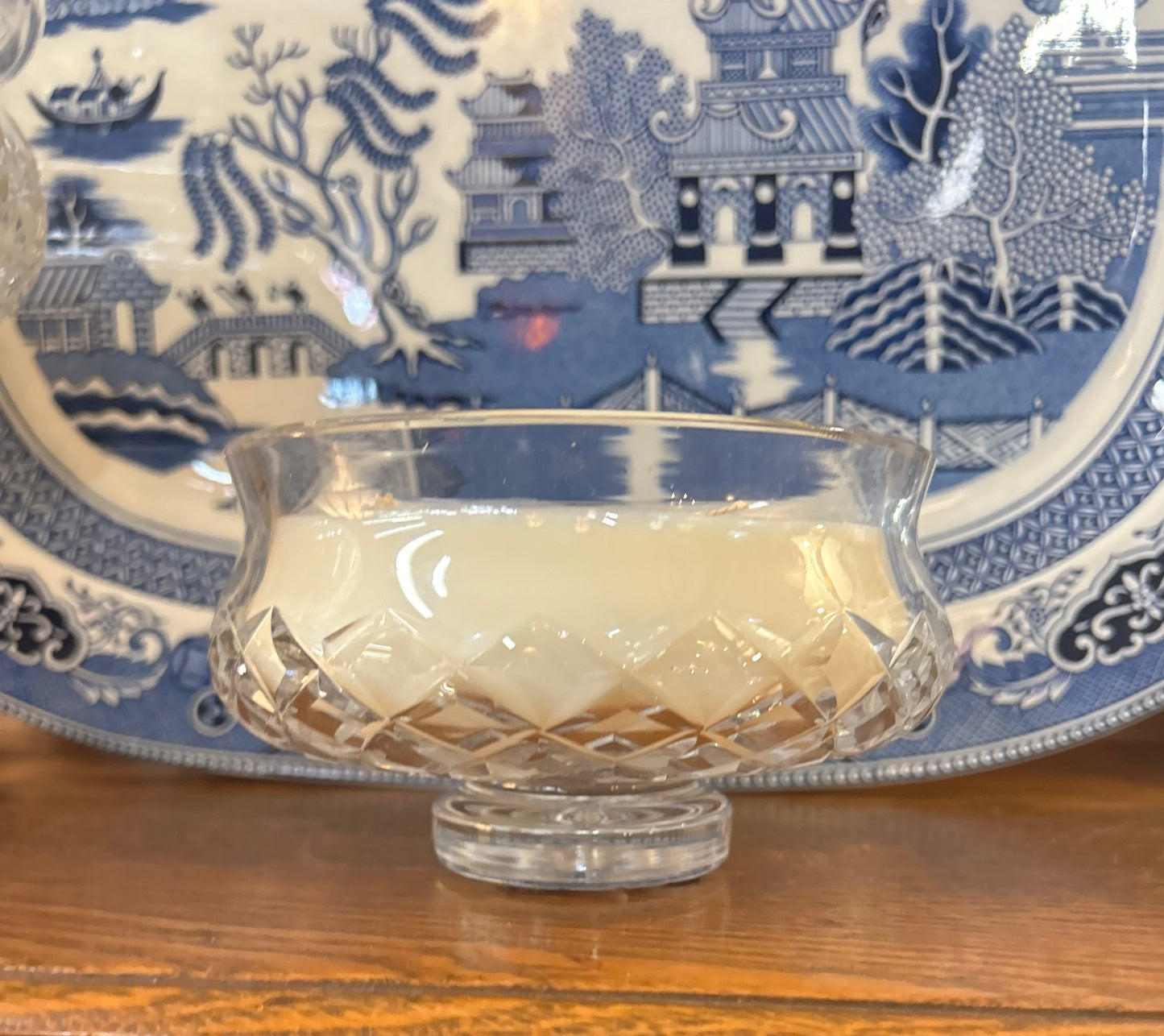 String of Pearls vintage crystal dish 16 oz