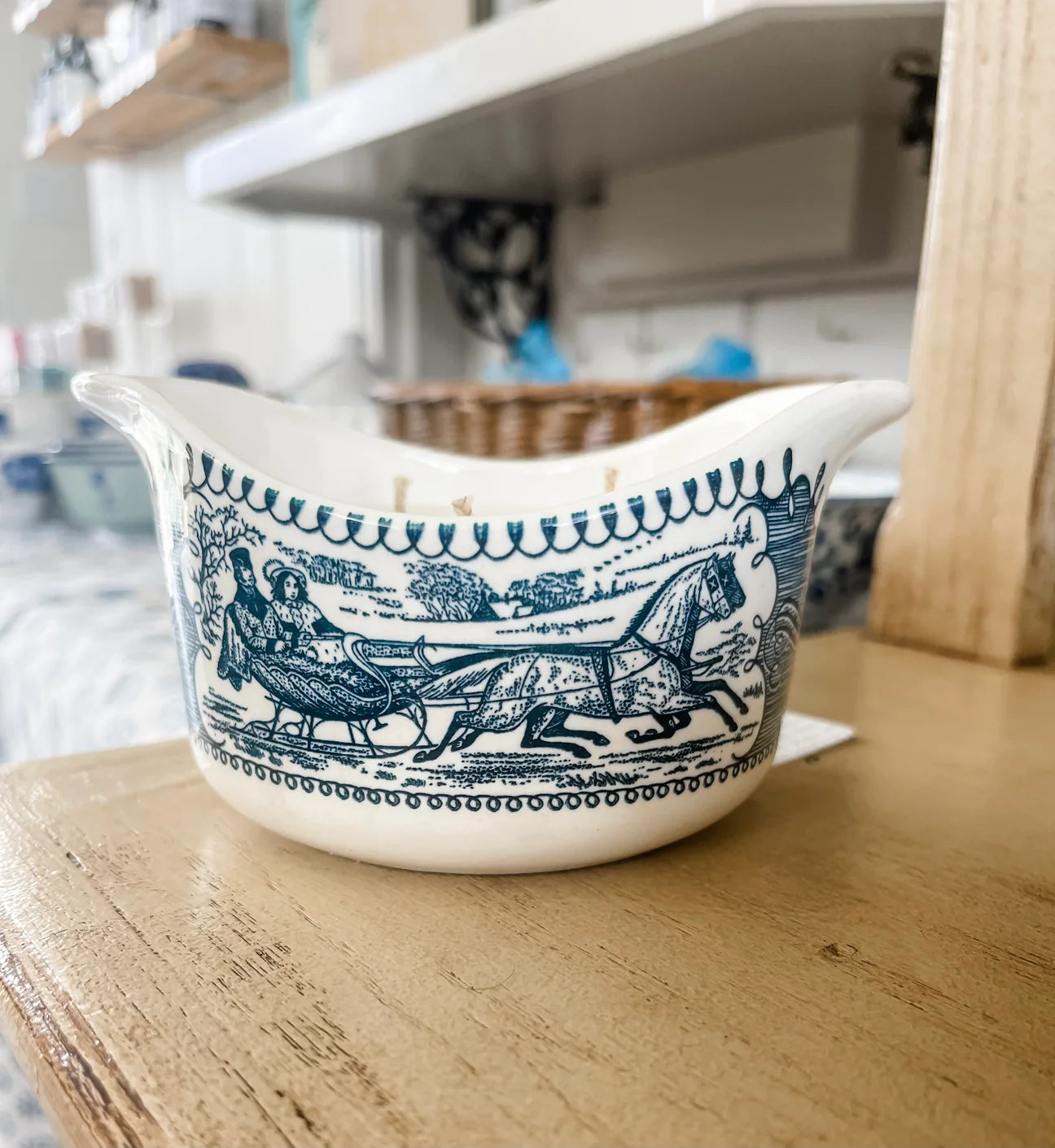 Mon Coeur “My Heart” Blue and white creamer