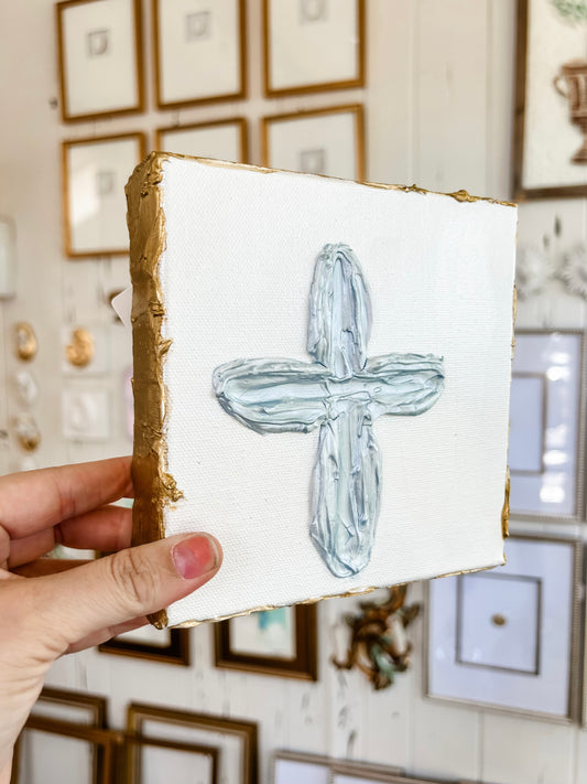 Blue texture cross 6 x 6