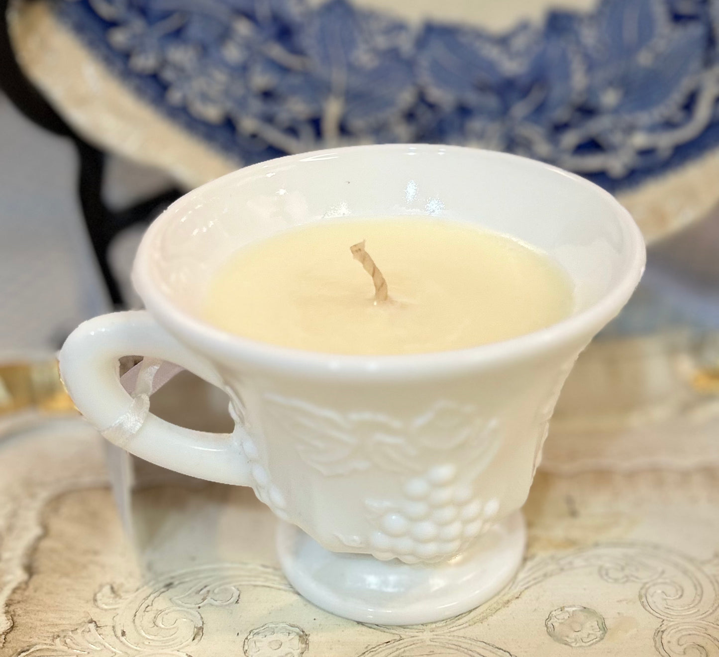 Vintage milk glass tea cup
