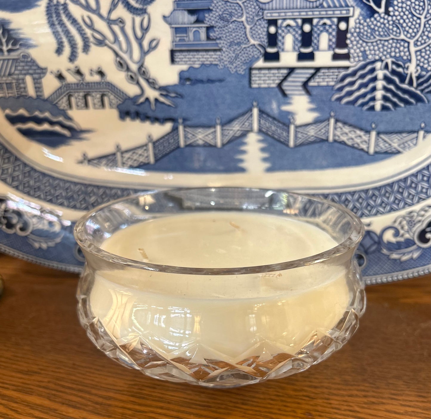 String of Pearls vintage crystal dish 16 oz