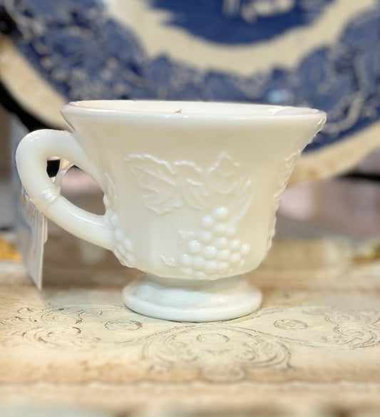 Vintage milk glass tea cup