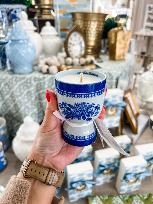 My Heart Spode blue and white egg cup