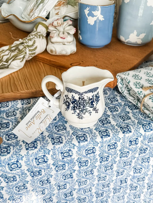 Beautiful Soul blue floral Ironstone creamer
